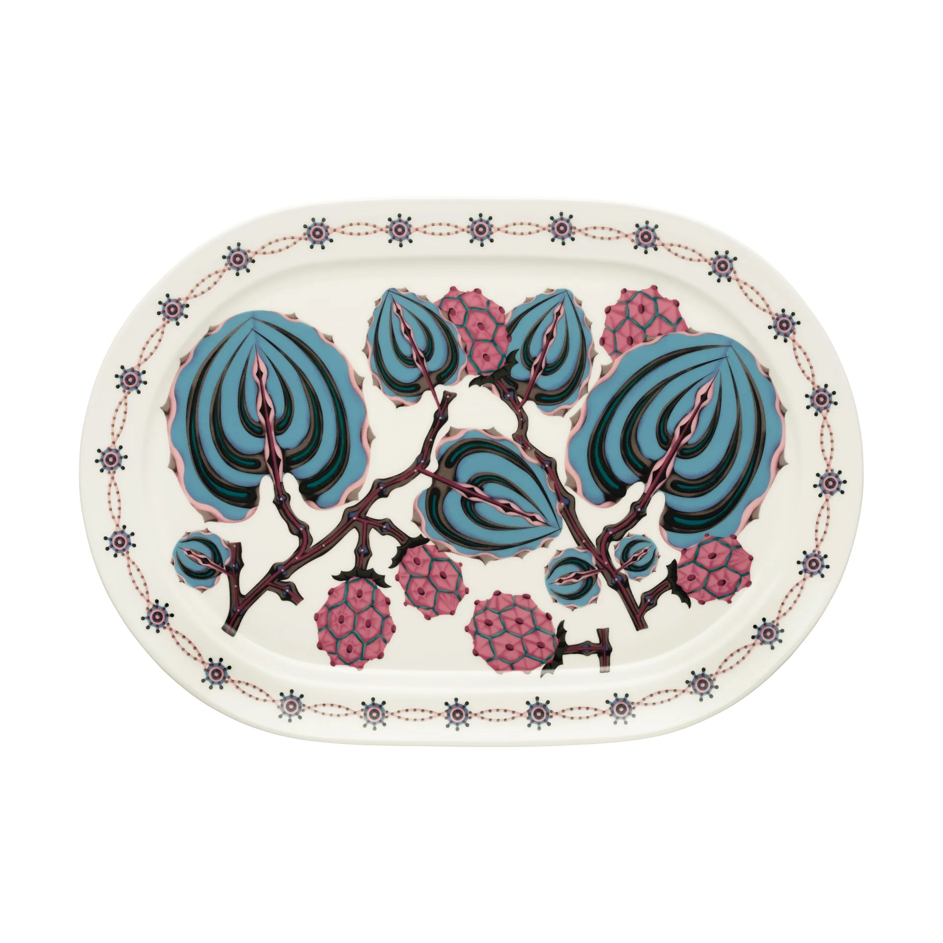 Taika Sato serveringstallerken oval 41 cm, Hvid-flerfarvet Iittala