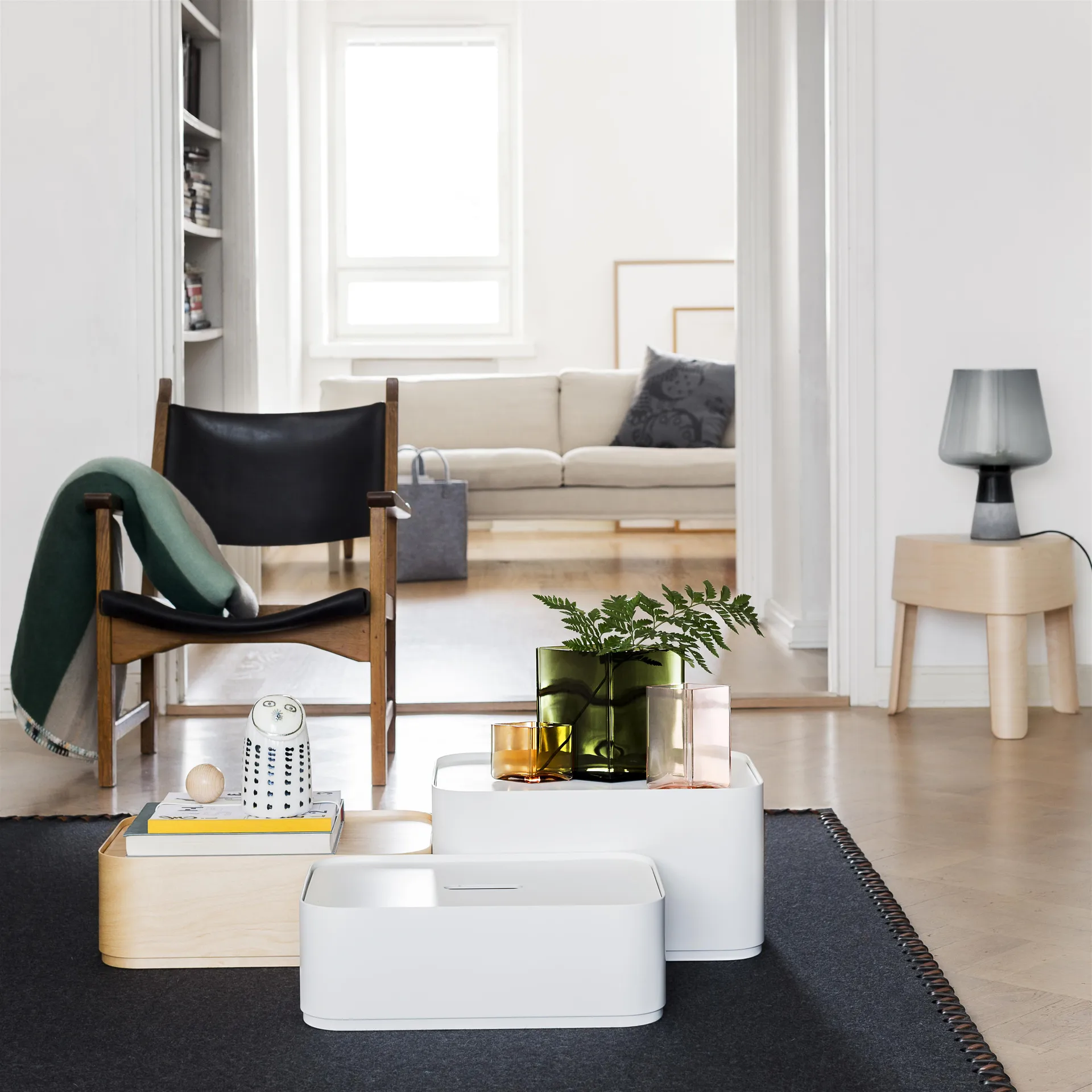 Vakka opbevaringskasse lille, Askefiner Iittala