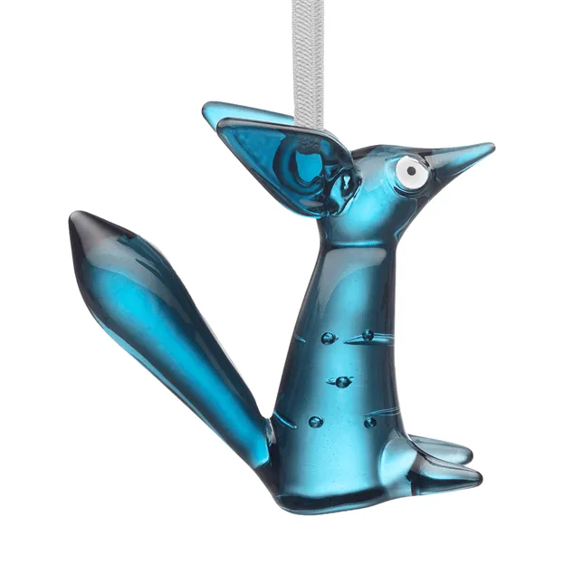 Vulpes glasdekoration 8 cm, Stålblå Iittala