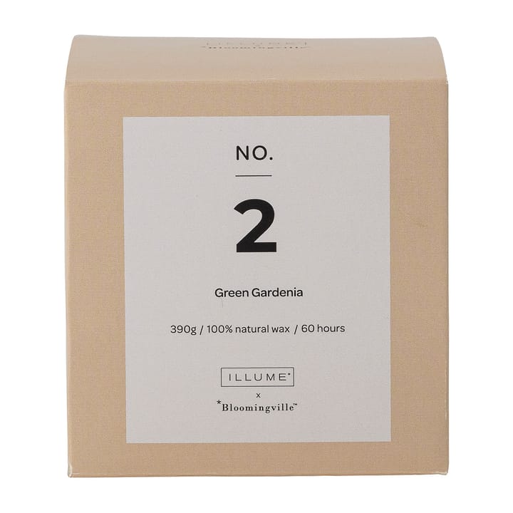 NO. 2 Green Gardenia duftlys - 390 g + Gaveæske - Illume x Bloomingville