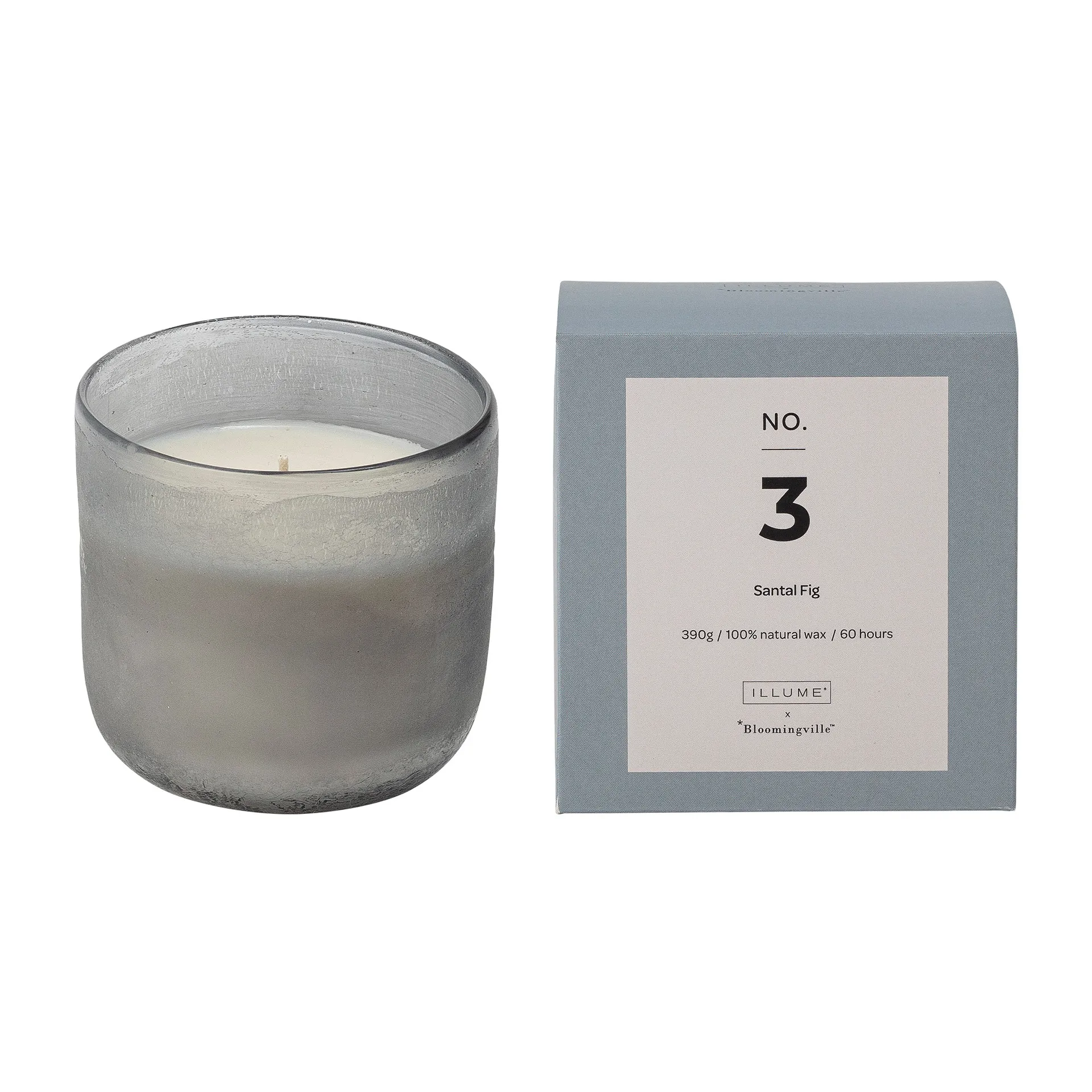 NO. 3 Santal Fig duftlys, 390 g + Gaveæske Illume x Bloomingville