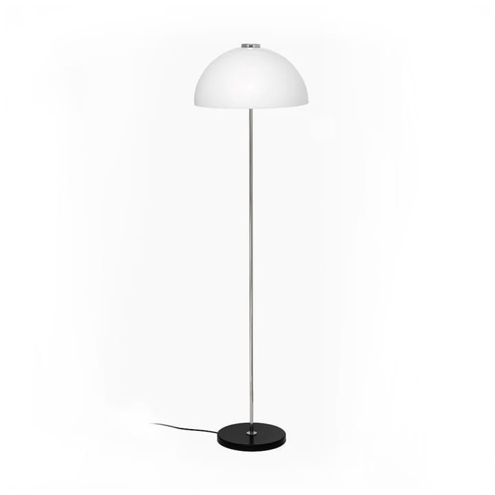 Kupoli gulvlampe - Sort, metaldetaljer, hvid skærm - Innolux