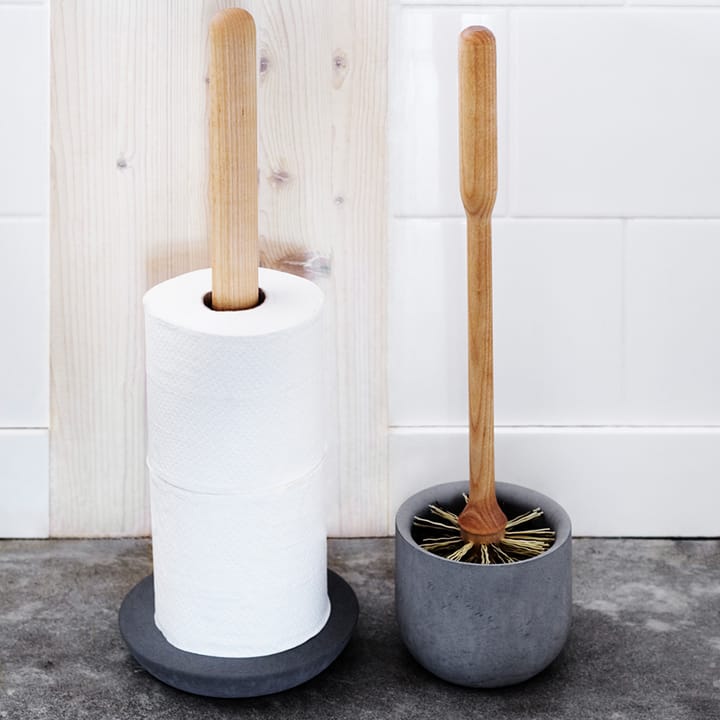 Iris toiletbørste, birk olie, mørkegrå betonkop Iris Hantverk