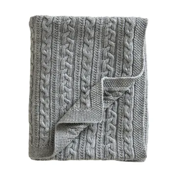 Babytæppe strikket merinould 80x100 cm - Light grey - Jack o Juno