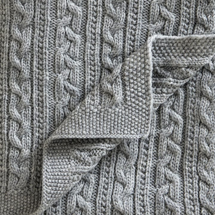 Babytæppe strikket merinould 80x100 cm, Light grey Jack o Juno