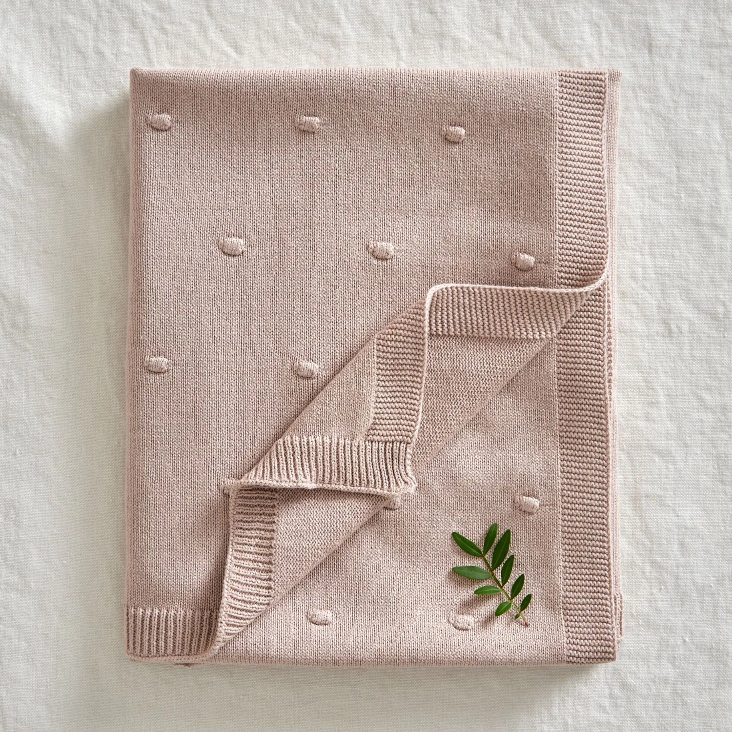 Bubble strikket babytæppe 80x100 cm, Dusty pink Jack o Juno