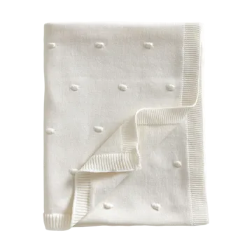 Bubble strikket babytæppe 80x100 cm - Pearl - Jack o Juno