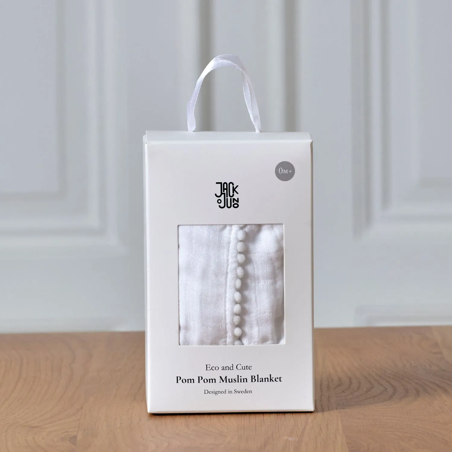 Pom Pom musselintæppe 120x120 cm, Pearl Jack o Juno