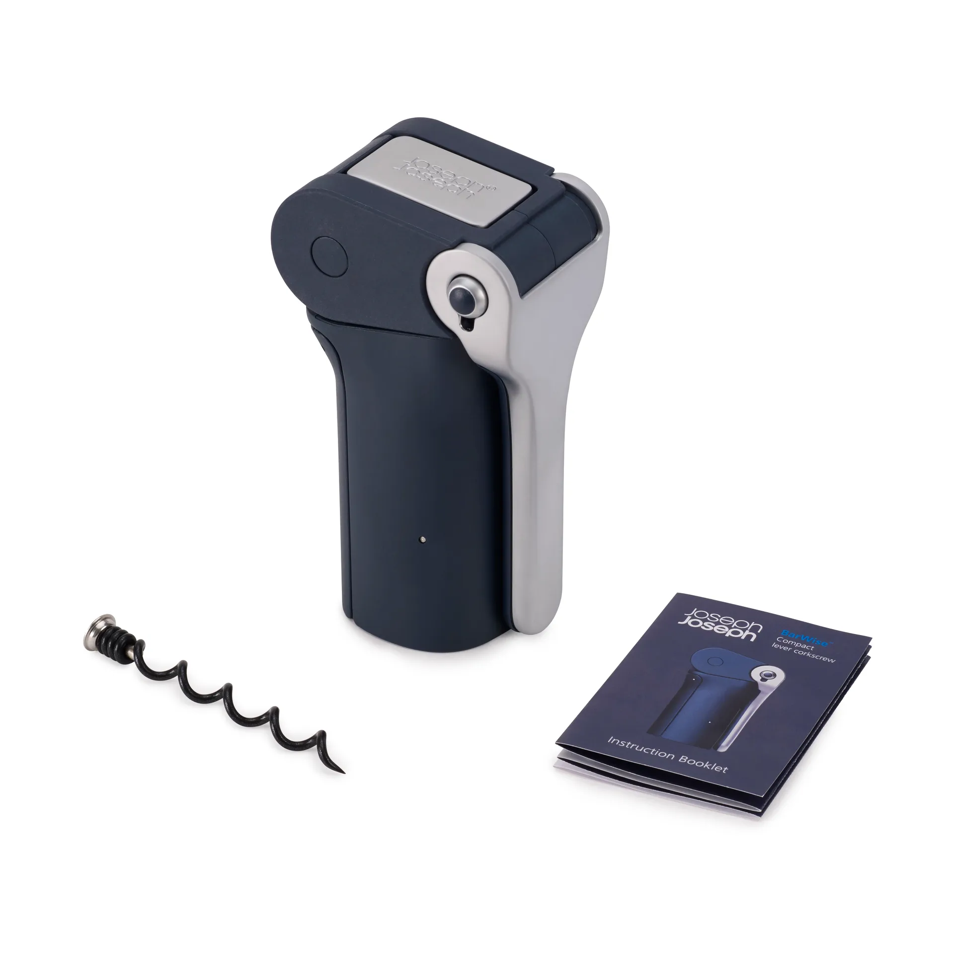 Barwise compact lever proptrækker 12,6 cm, Blå Joseph Joseph