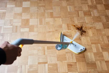 Cleantech 2-i-1 gulvmoppe med skrubbe - Light Stone - Joseph Joseph