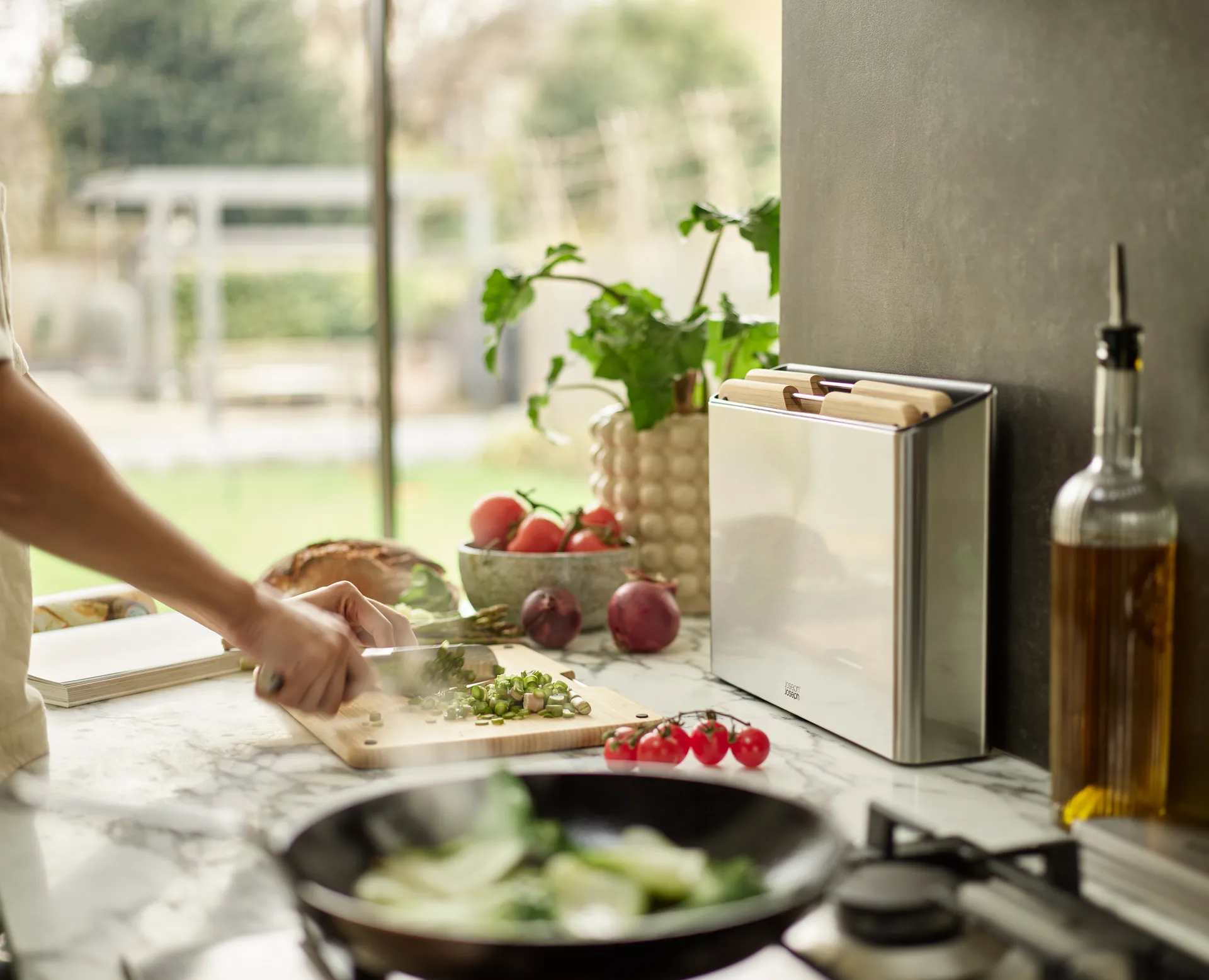 Folio steel skærebræt 3 dele, Bambus-stål Joseph Joseph