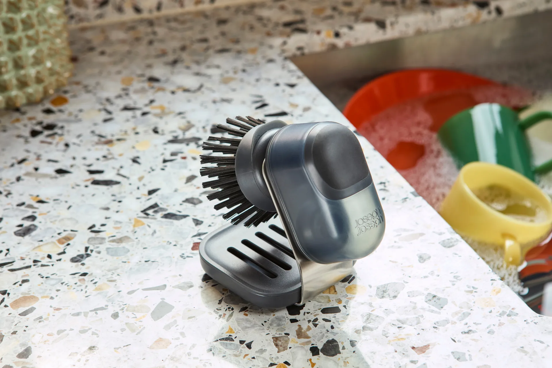 Joseph Joseph Sinktech håndopvaskebørste med stativ, Clear Joseph Joseph