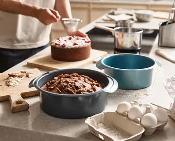 Nest bake rundt bageform 2 dele - Blå - Joseph Joseph