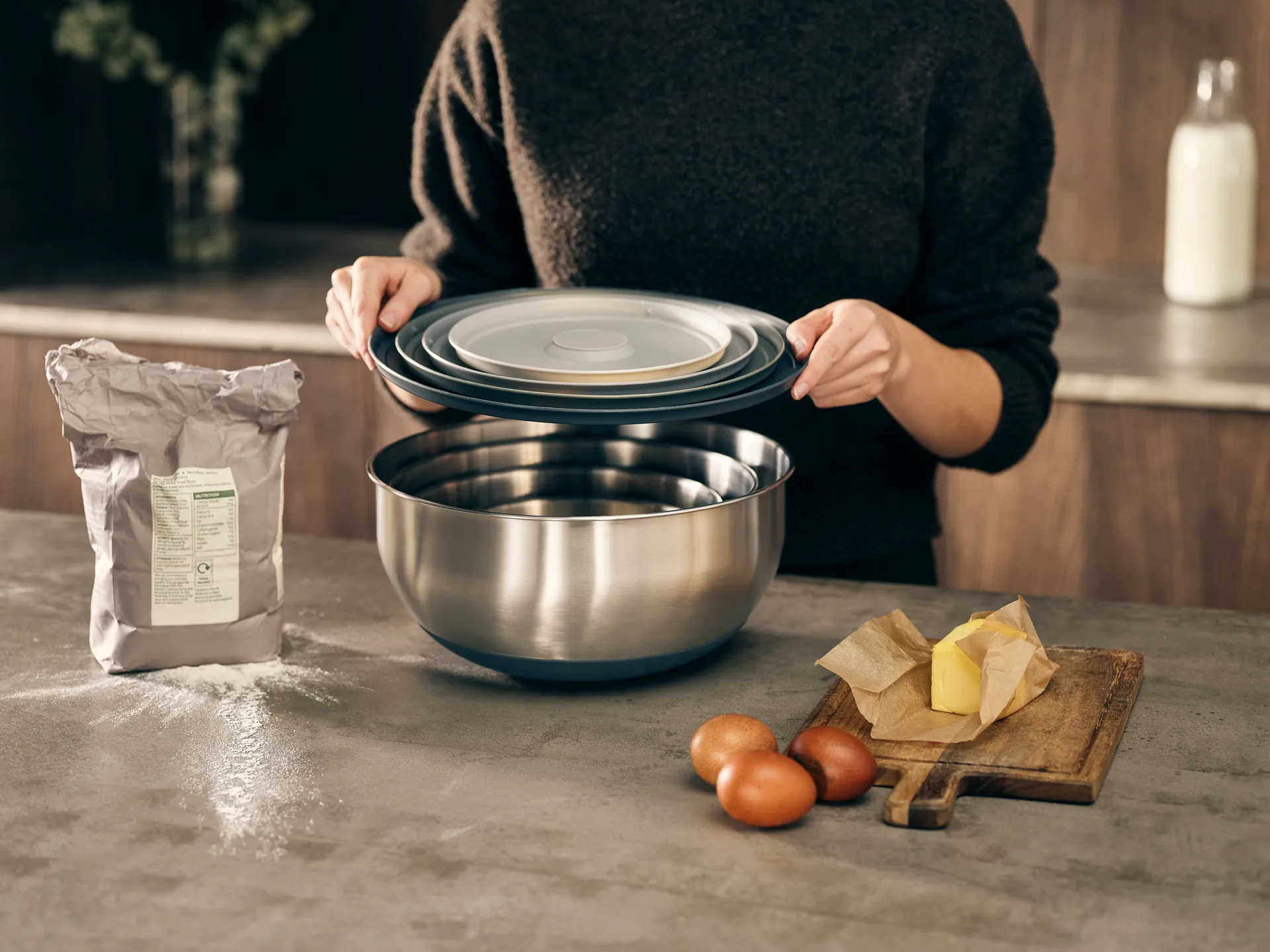 Nest prep & store skåle 8 dele, Stål Joseph Joseph