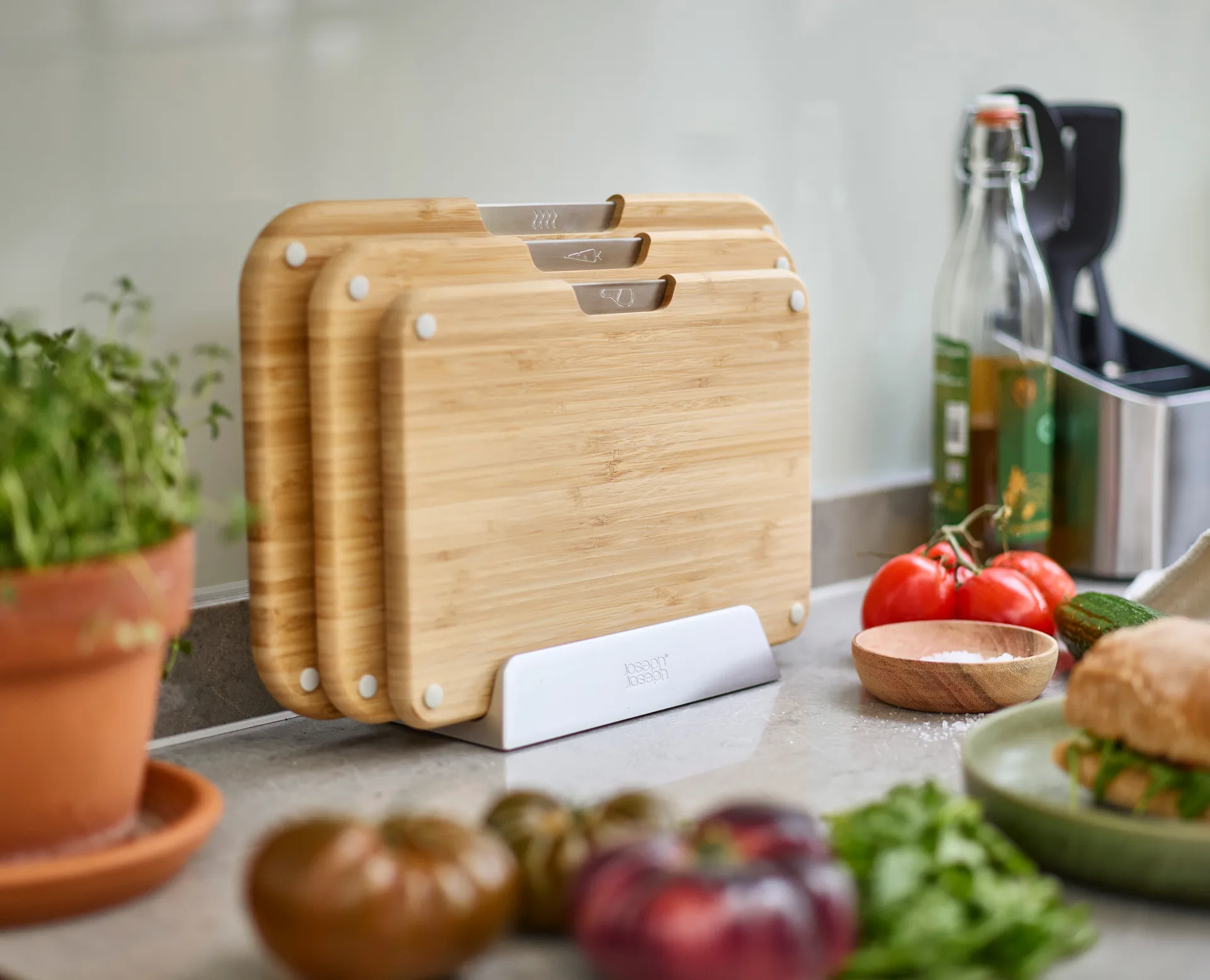 Nest skærebræt 3 dele, Bambus Joseph Joseph