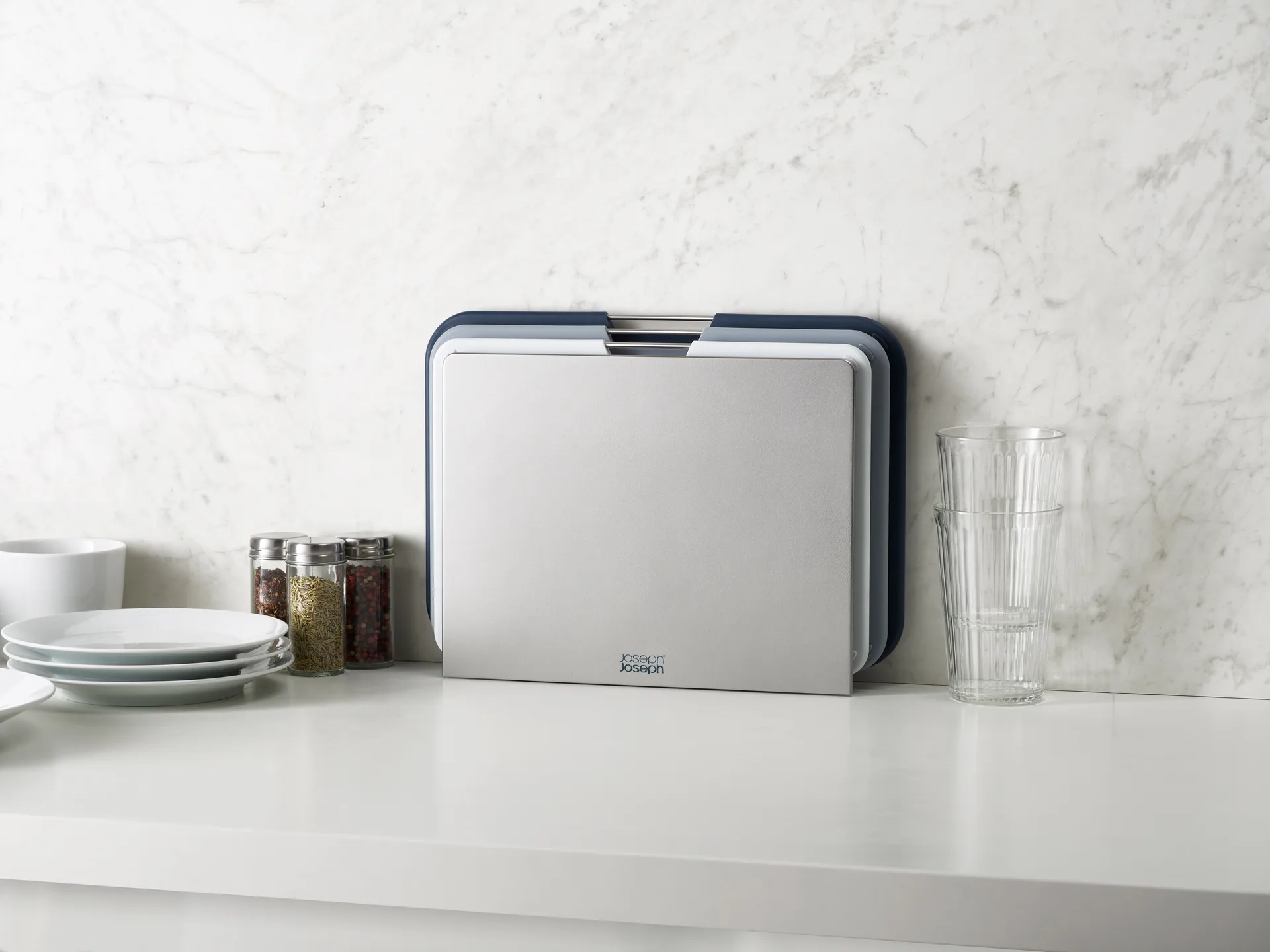 Nest skærebræt large 3 dele, Grå Joseph Joseph