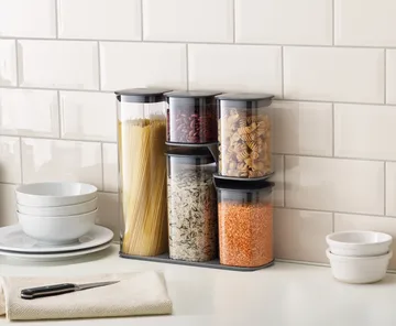 Podium opbevaringsboks 5 dele - Grå - Joseph Joseph