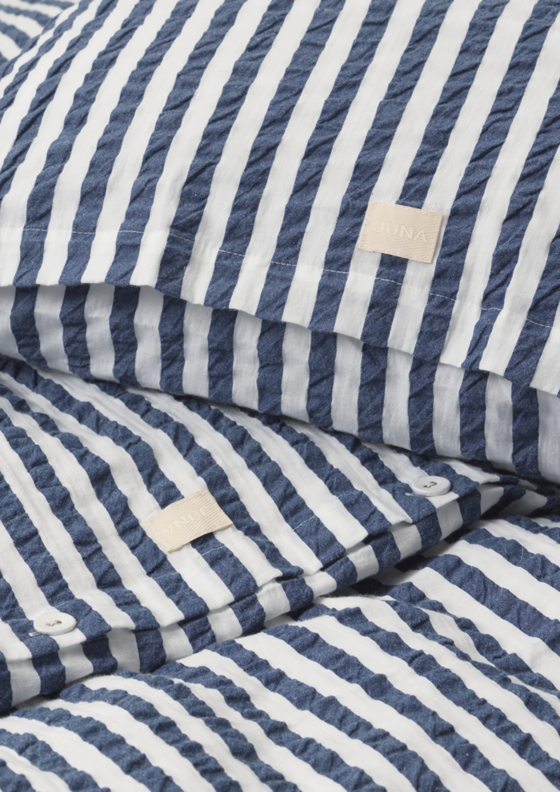 Bæk&Bølge Lines sengesæt 140x220 cm, Mørkeblå/Hvid Juna