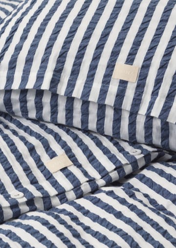 Bæk&Bølge Lines sengesæt 140x220 cm - Mørkeblå/Hvid - Juna