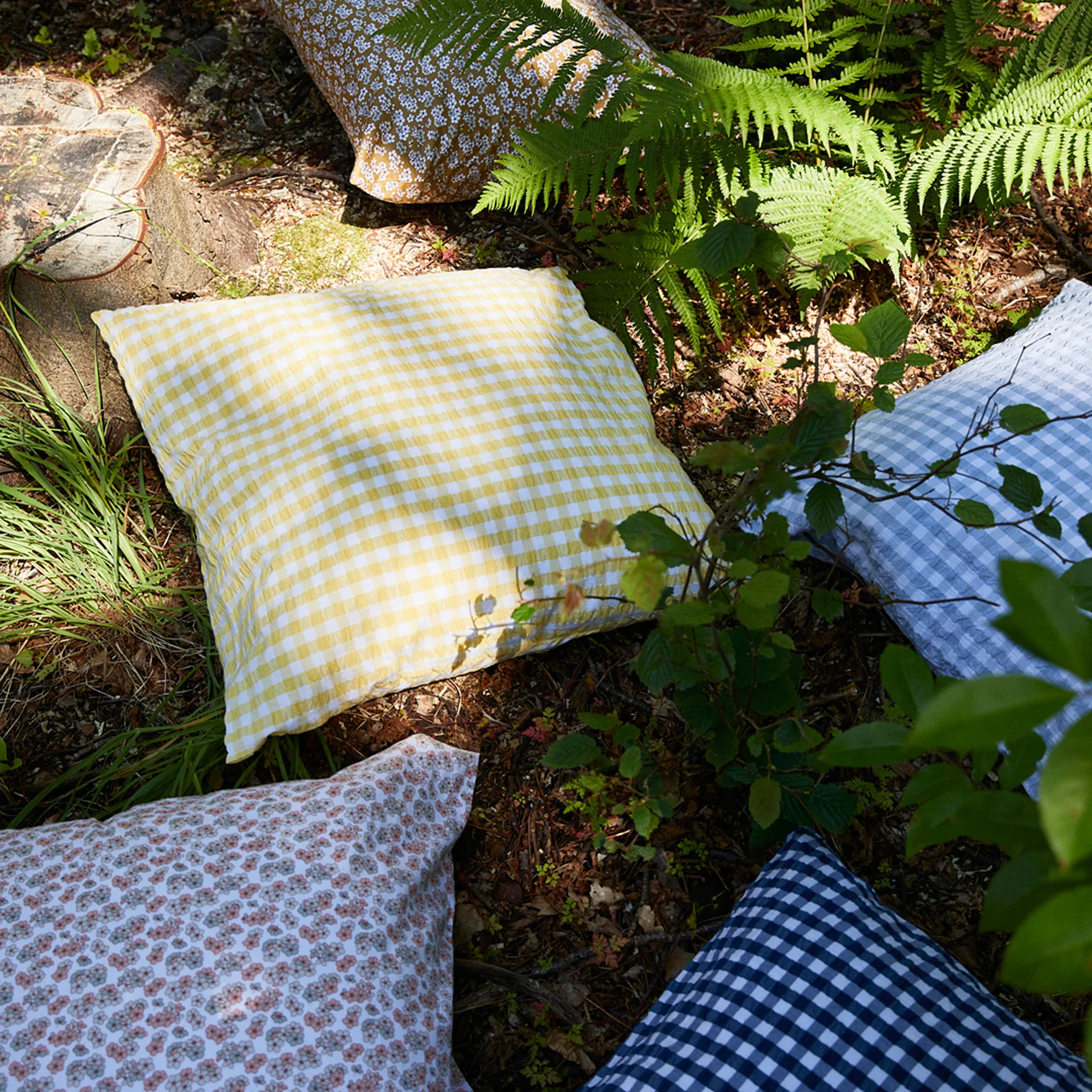 Bæk&Bølge pudebetræk 60x63 cm, Gul/Hvid Juna