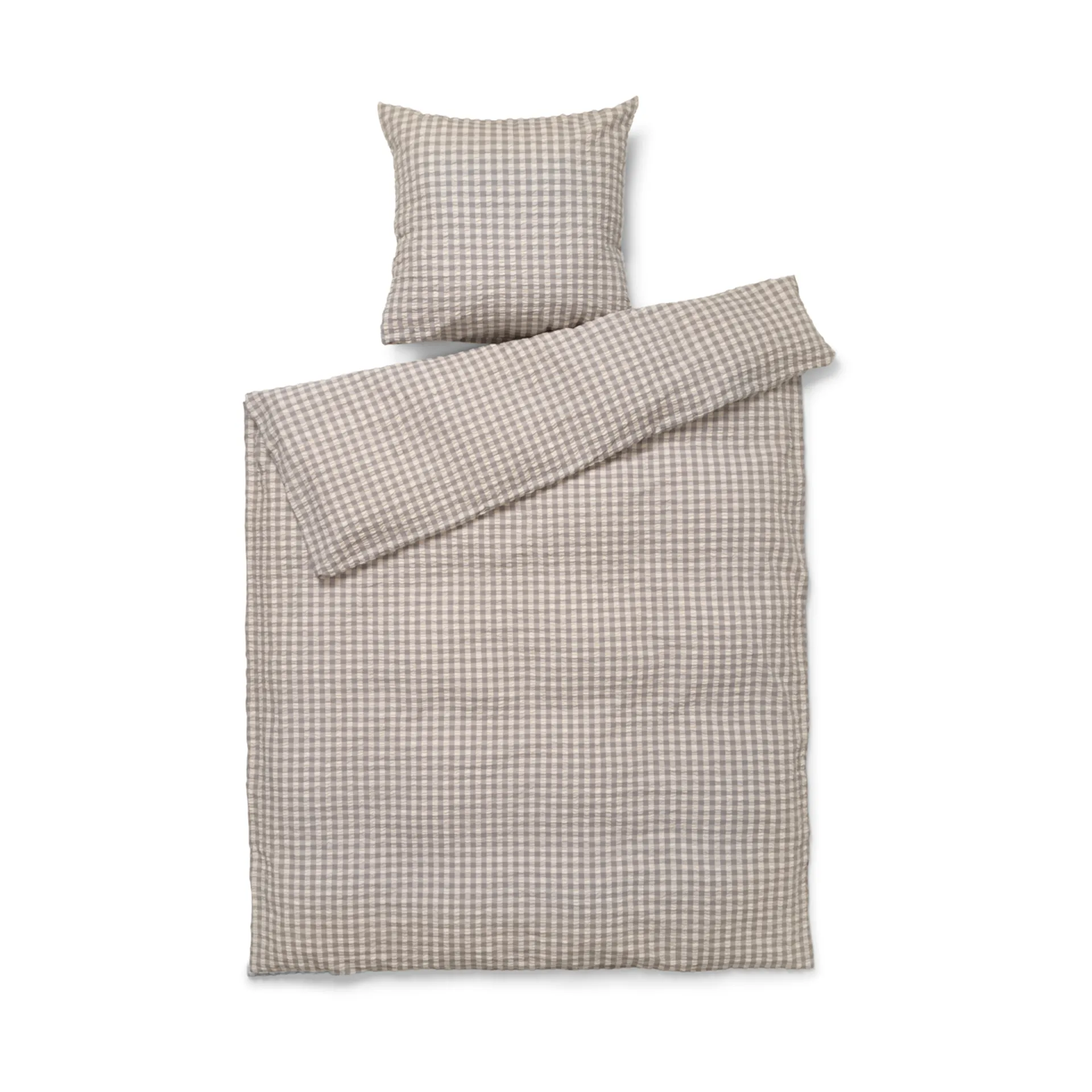 Bæk&Bølge sengesæt 140x220 cm, Grå/Birk Juna