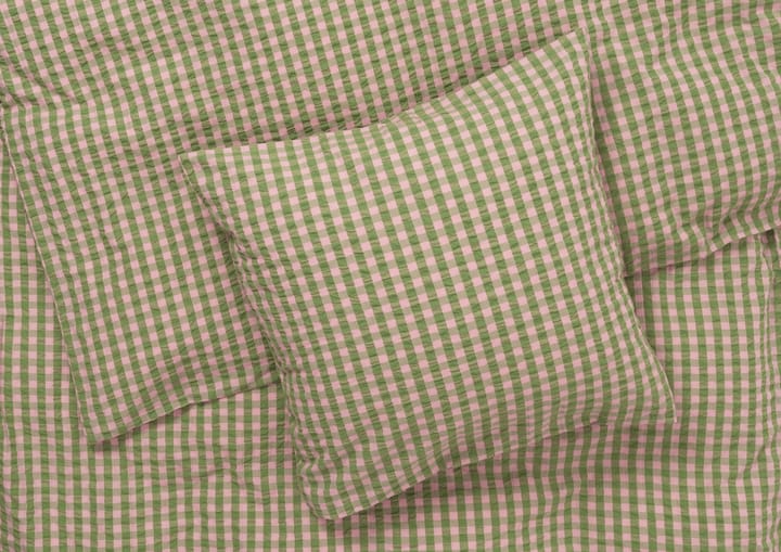 Bæk&Bølge sengesæt 140x220 cm - Grøn-Lyserød - Juna