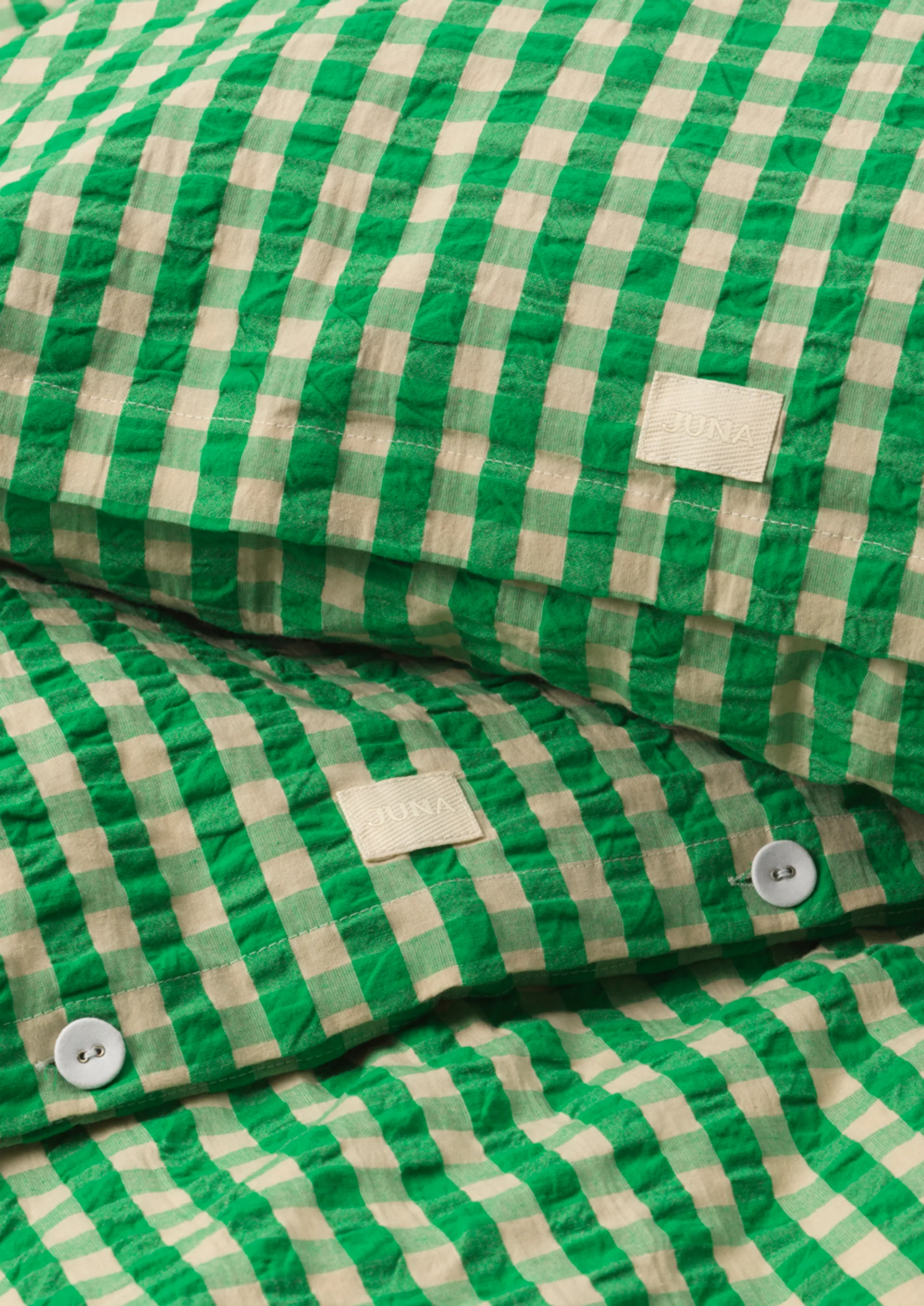 Bæk&Bølge sengesæt 140x220 cm, Grøn/Sand Juna