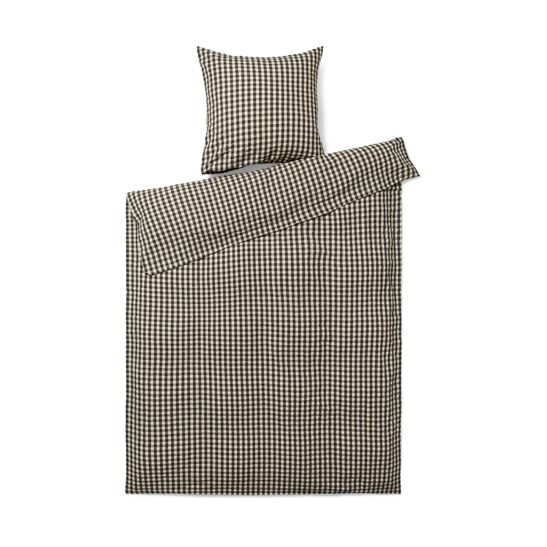 Bæk&Bølge sengesæt 140x220 cm, Sort/Sand Juna
