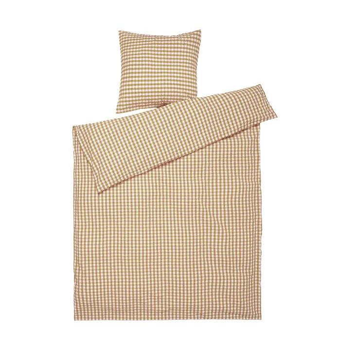 Bæk&Bølge sengesæt 150x210 cm - Karamel-offwhite - Juna