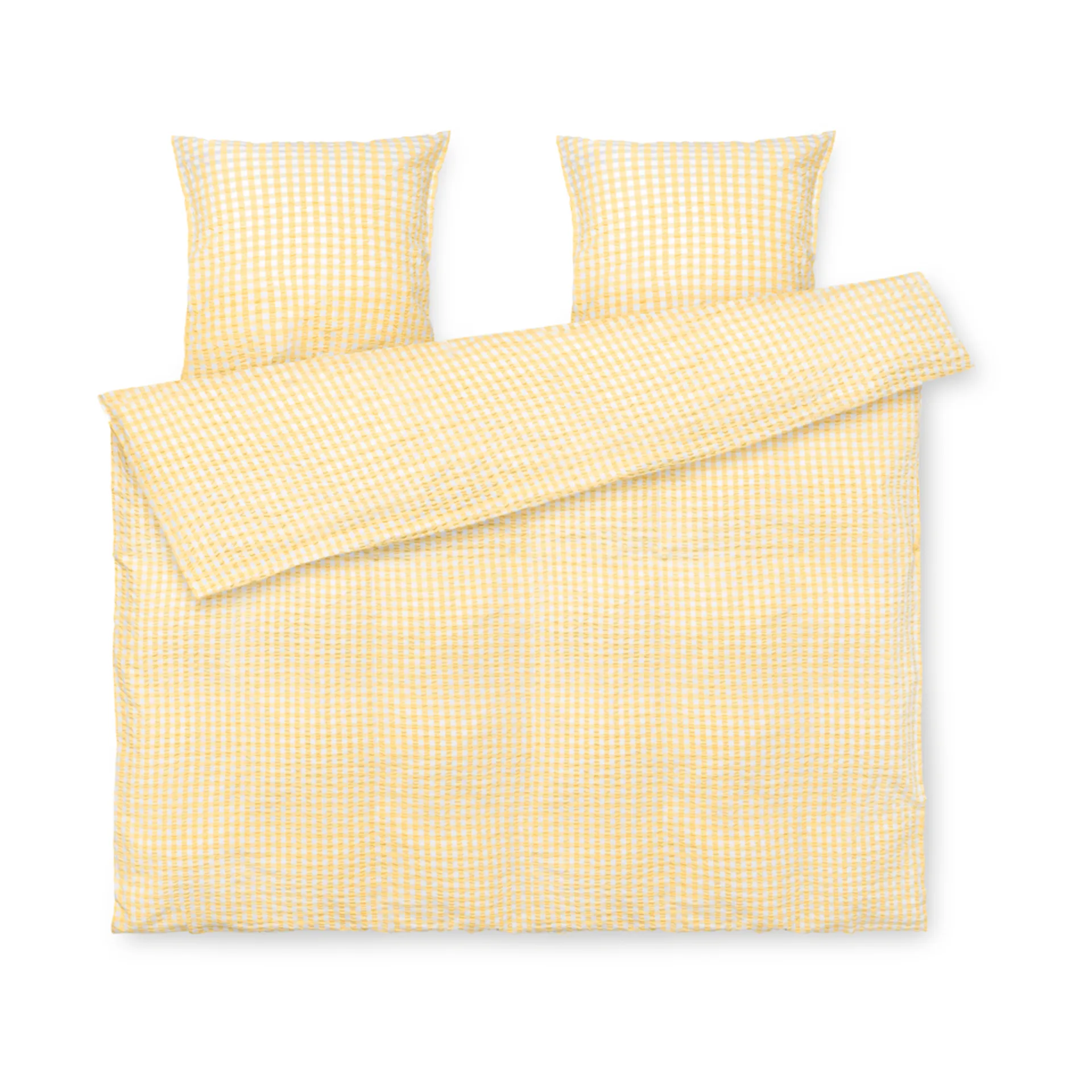 Bæk&Bølge sengesæt 200x220 cm, Gul/Hvid Juna