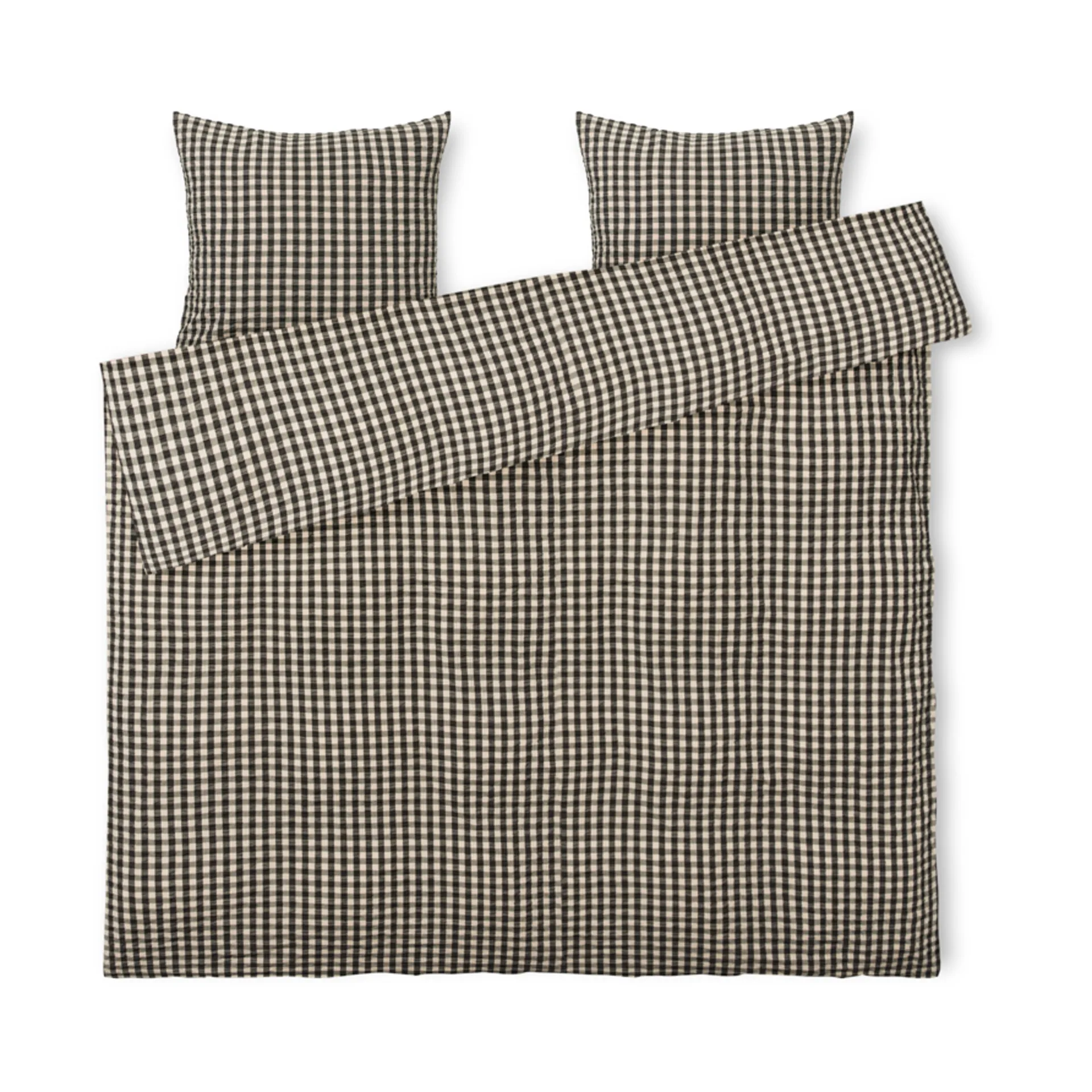 Bæk&Bølge sengesæt 200x220 cm, Sort/Sand Juna
