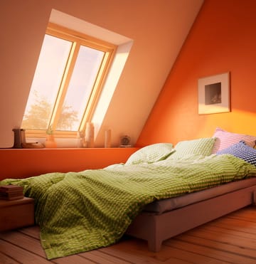 Bæk&Bølge sengesæt 220x220 cm - Grøn-Lyserød - Juna