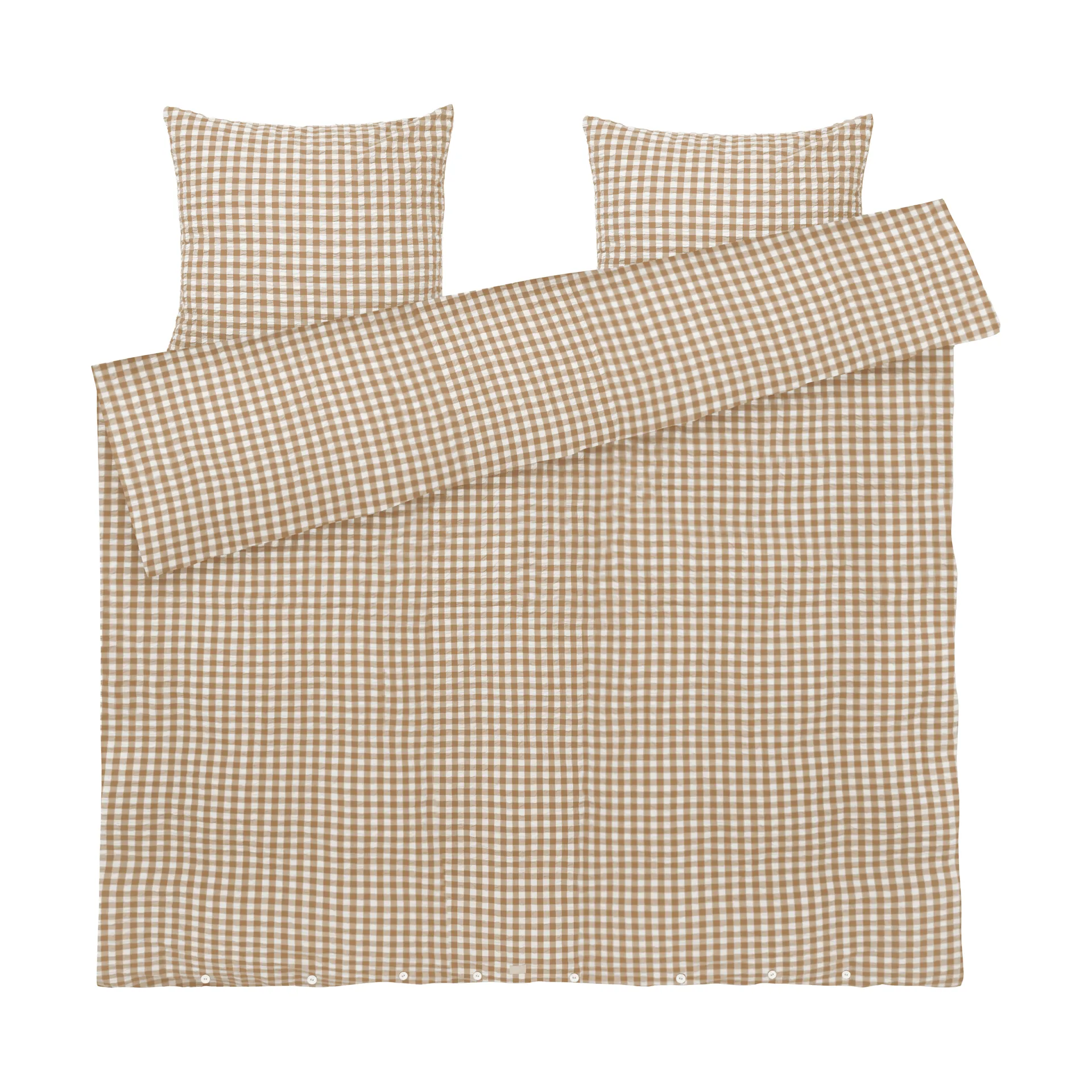 Bæk&Bølge sengesæt 220x220 cm, Karamel-offwhite Juna