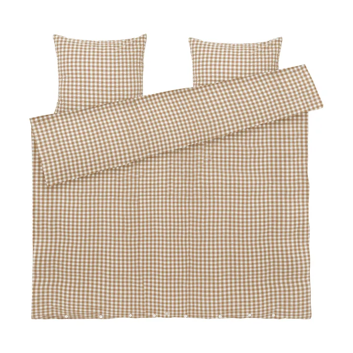 Bæk&Bølge sengesæt 220x220 cm - Karamel-offwhite - Juna