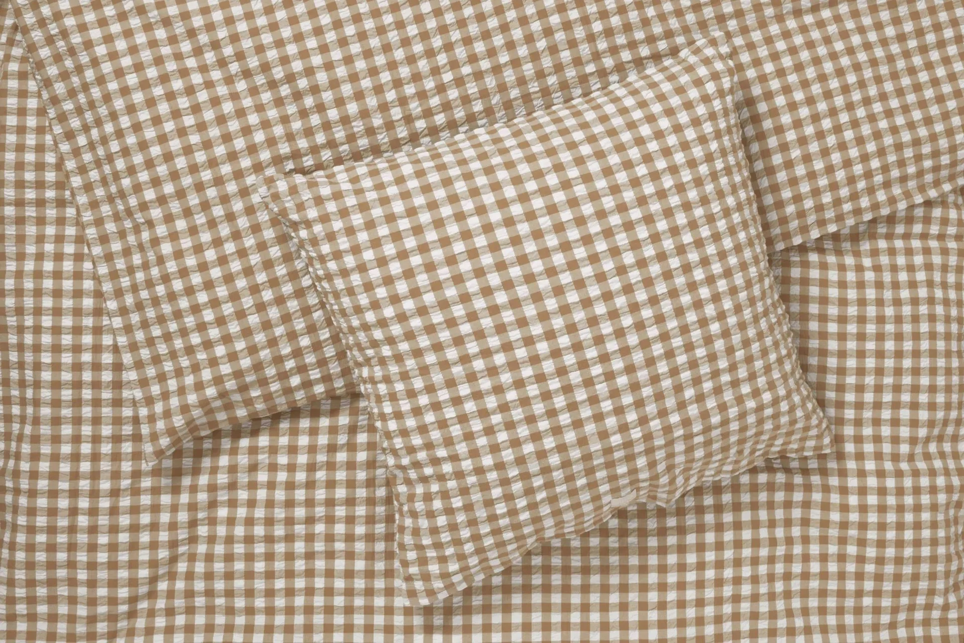 Bæk&Bølge sengesæt 220x220 cm, Karamel-offwhite Juna