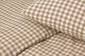 Bæk&Bølge sengesæt 220x220 cm - Karamel-offwhite - Juna