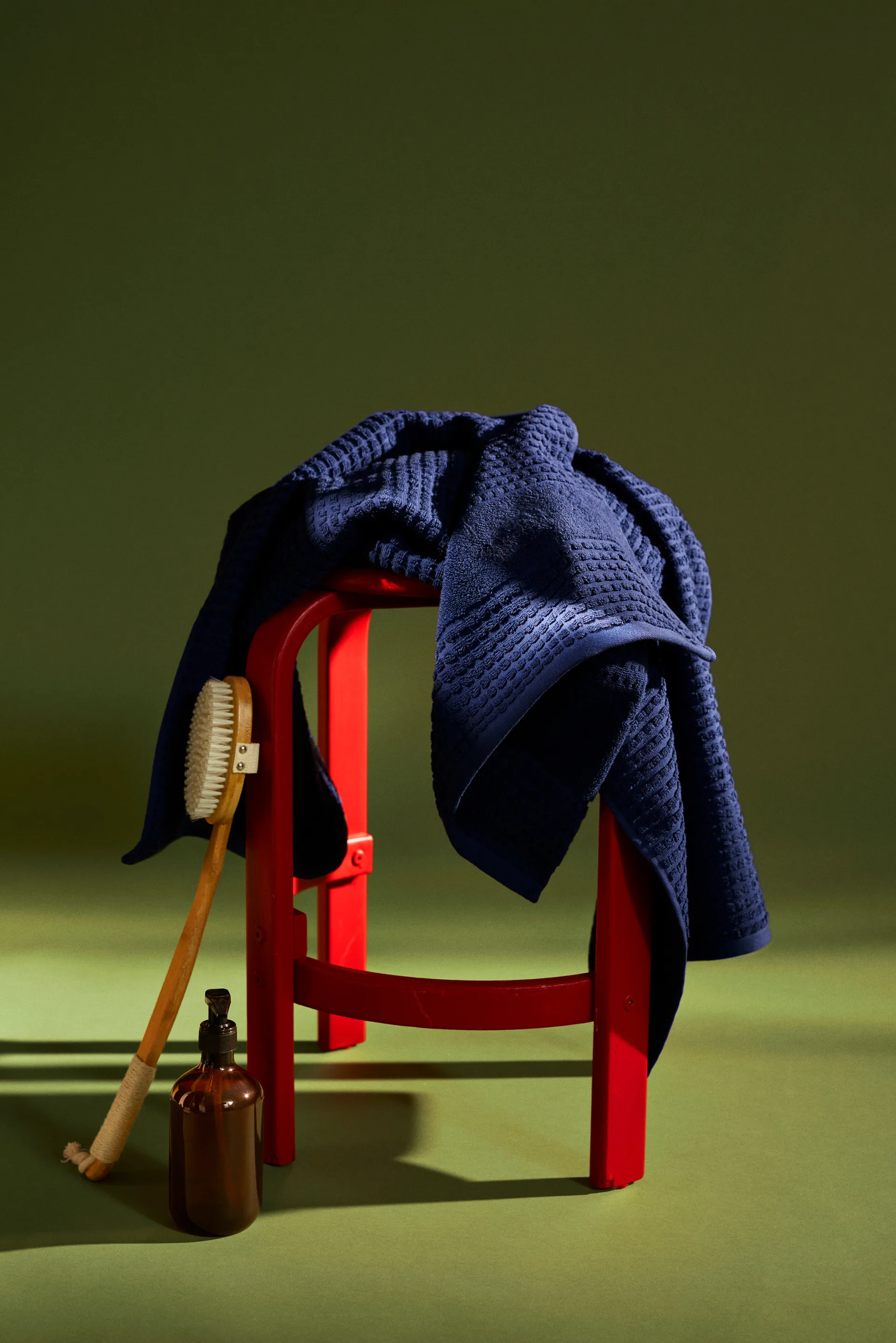 Check håndklæde 50x100 cm, Marineblå Juna