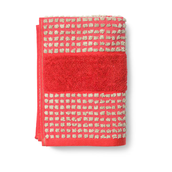 Check håndklæde 50x100 cm - Rød-sand - Juna