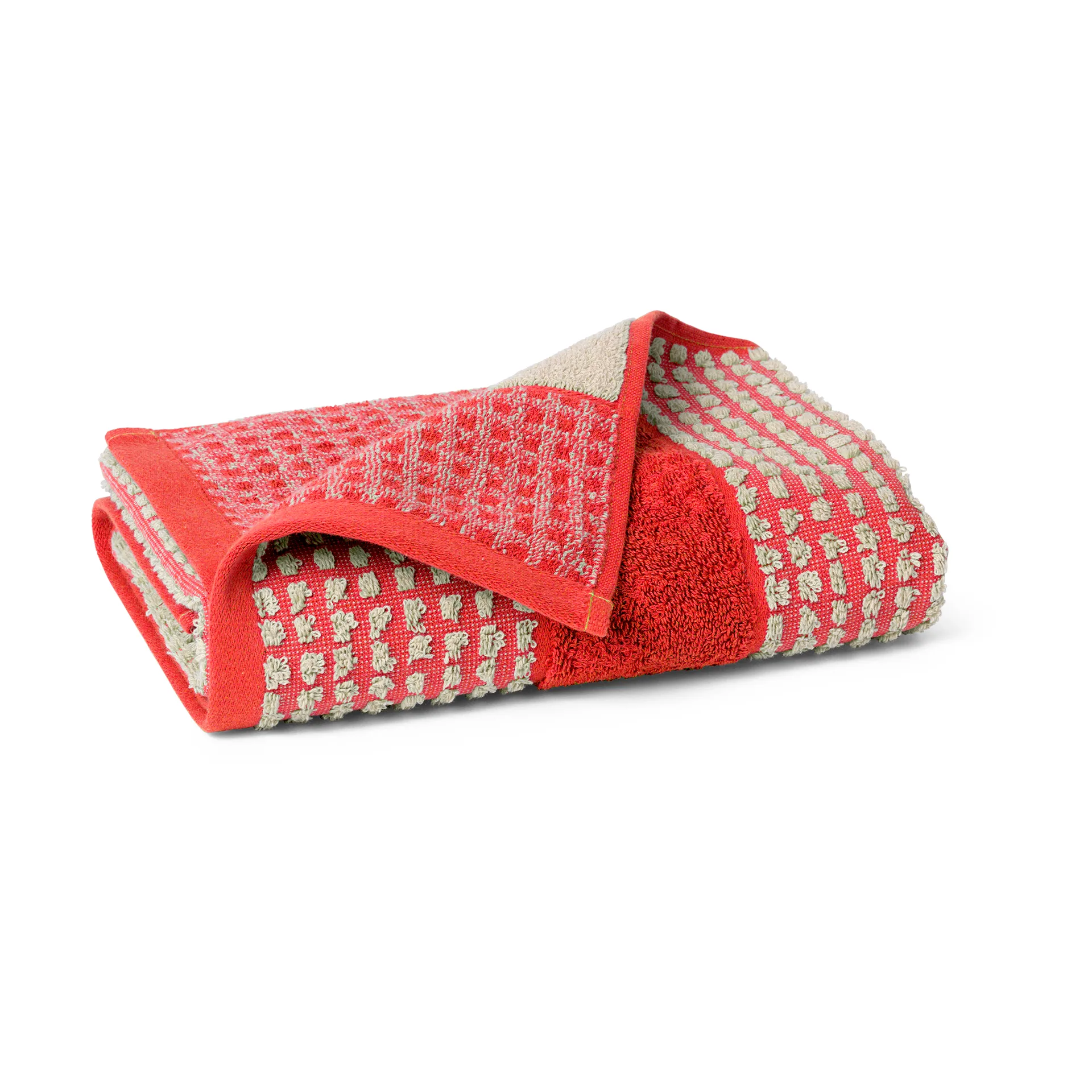 Check håndklæde 50x100 cm, Rød-sand Juna