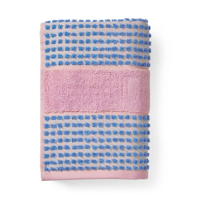 Check håndklæde 50x100 cm - Soft pink-blå - Juna