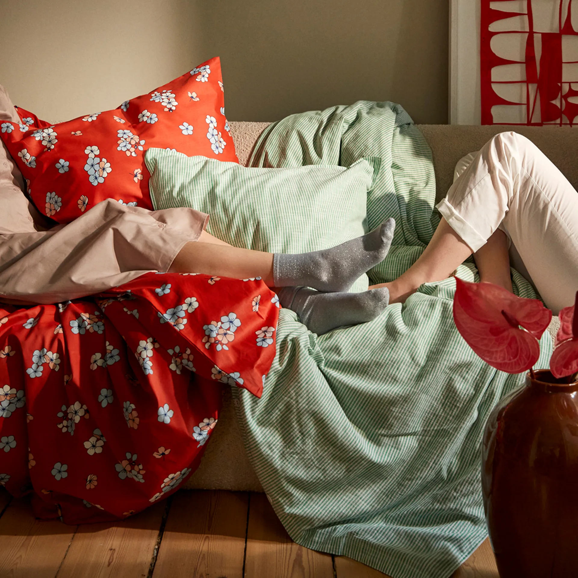 Grand Pleasantly sengesæt 140x220 cm, Chili Juna