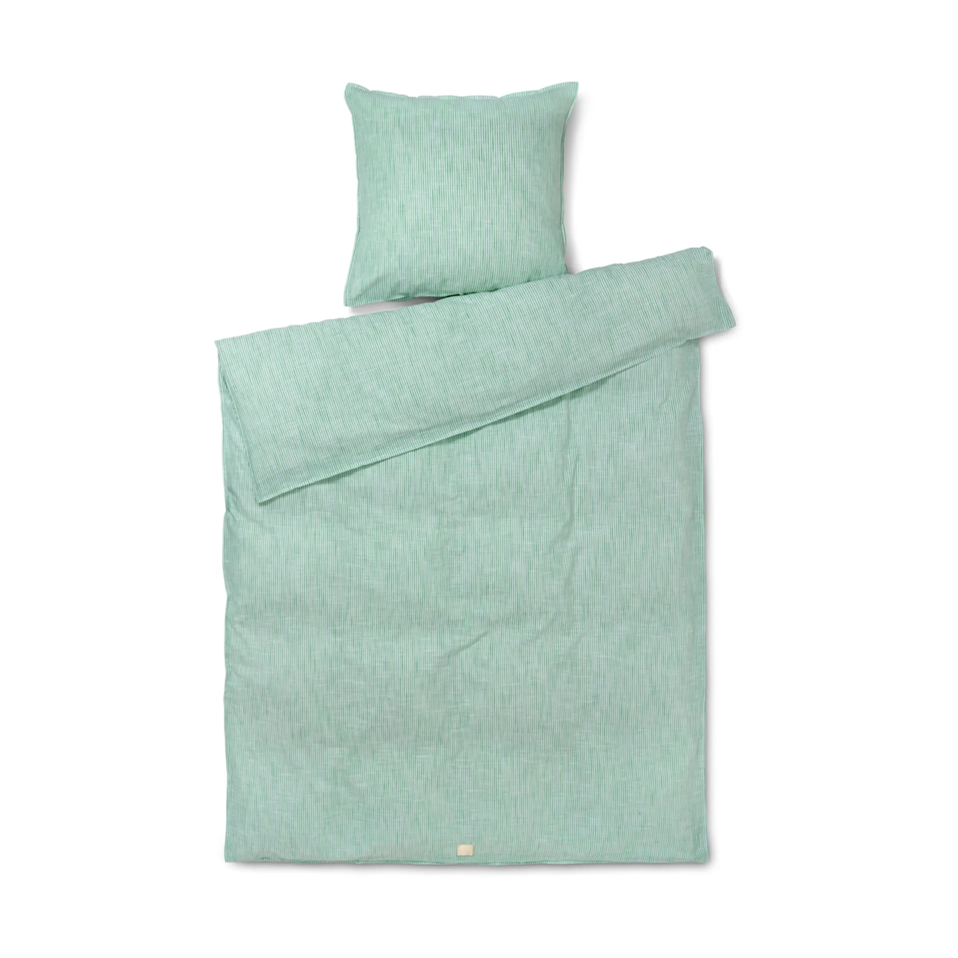 Monochrome Lines sengesæt 140x220 cm, Grøn/Hvid Juna