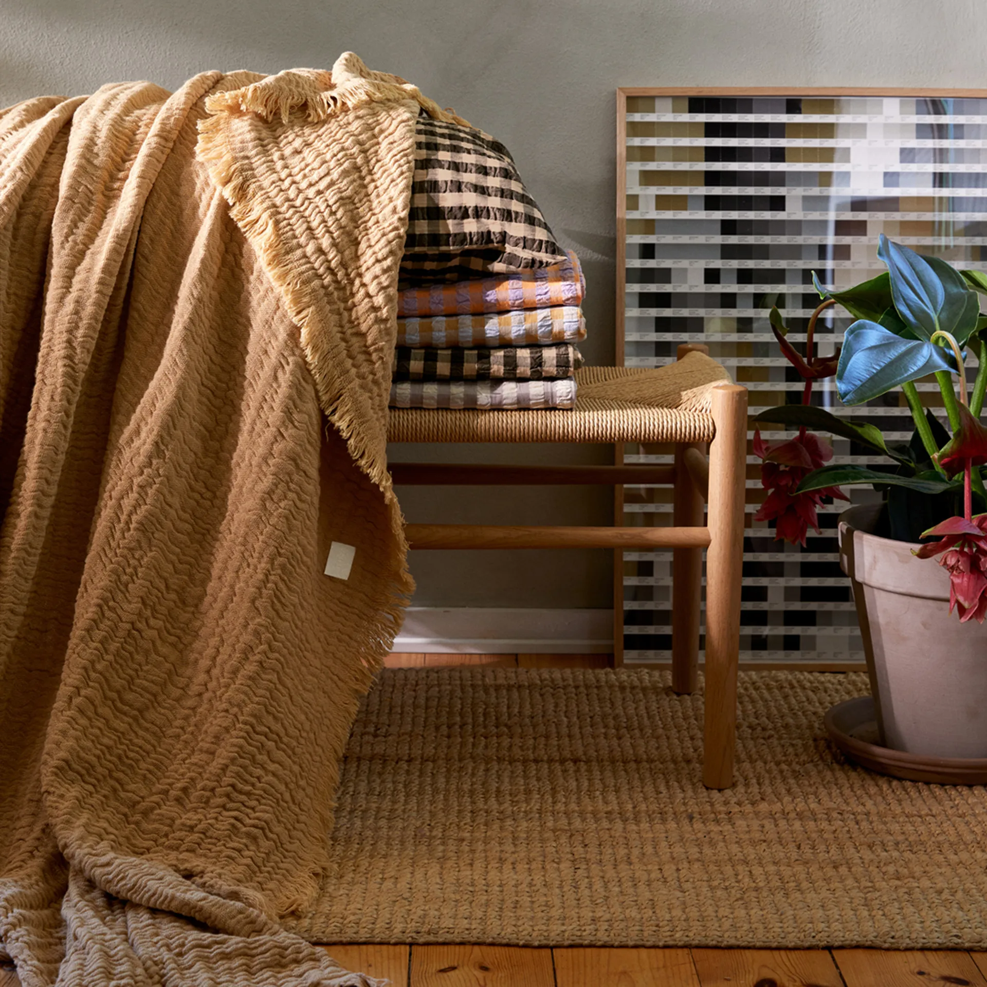 Reloved sengetæppe 190x240 cm, Sand Juna