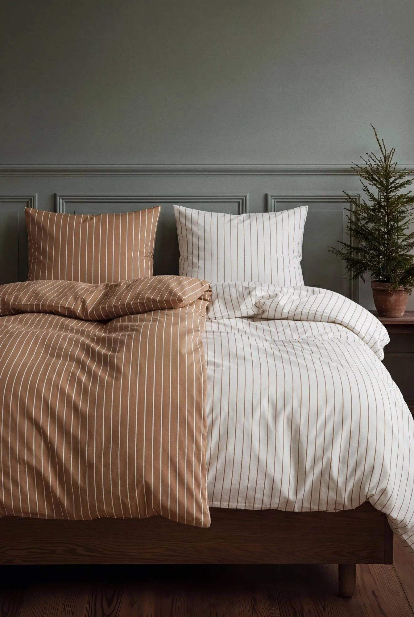 Soft sengesæt, 150x210/50x60 cm, Karamel-offwhite Juna