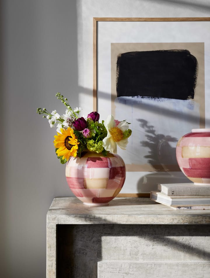 Canvas vase 20 cm, Lyserød-brun Kähler