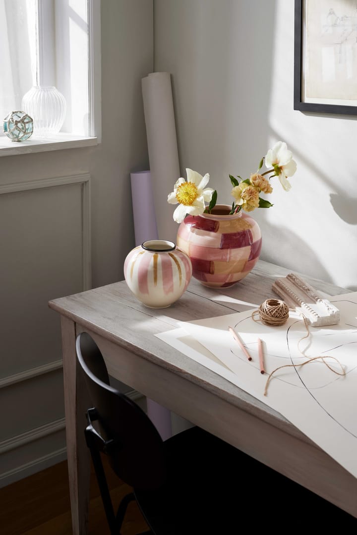 Canvas vase 20 cm, Lyserød-brun Kähler