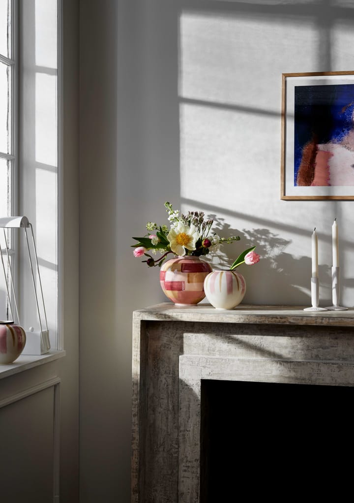 Canvas vase 20 cm, Lyserød-brun Kähler
