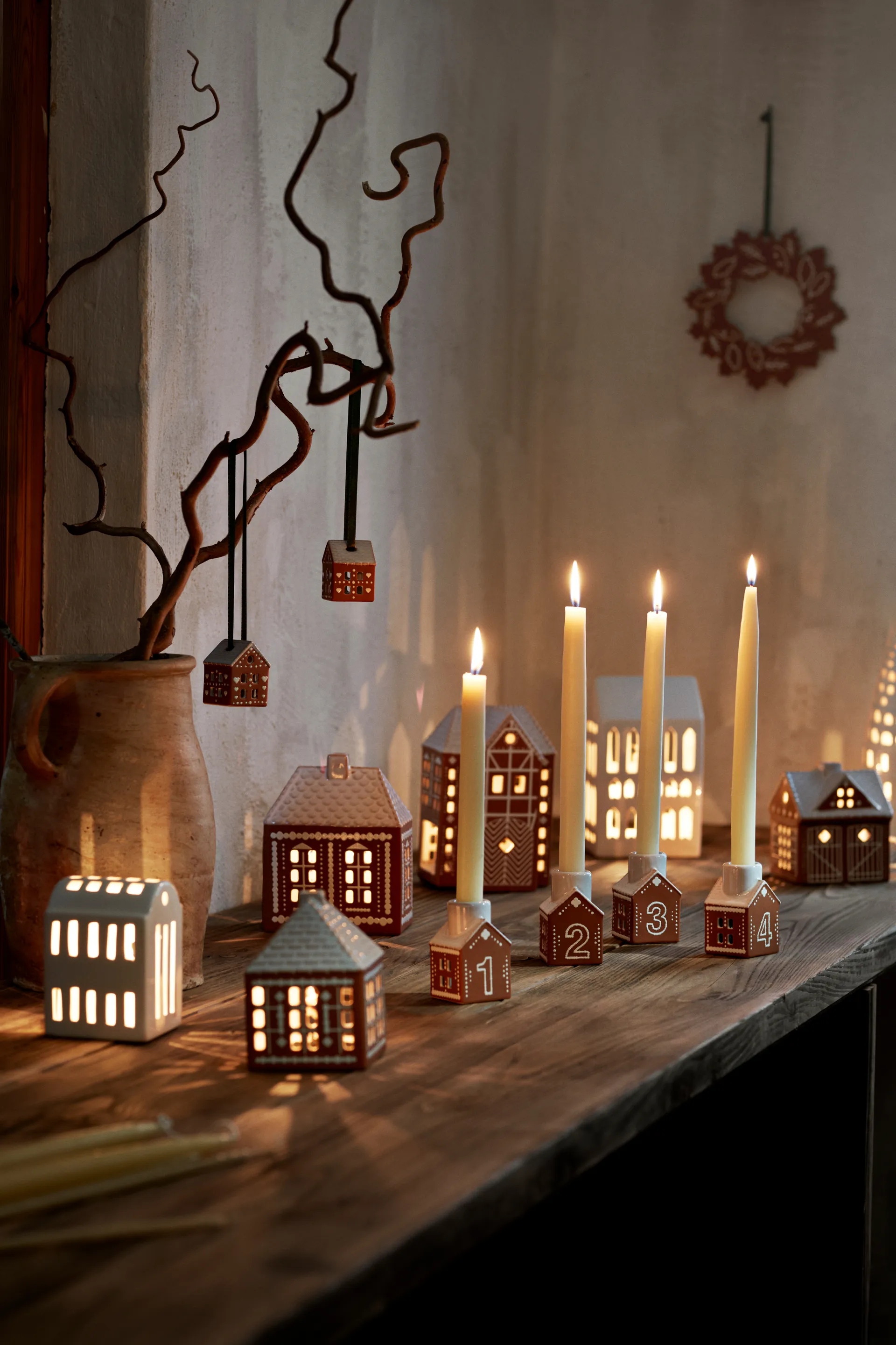 Gingerbread adventsstage 4 dele, Brun Kähler