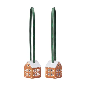 Gingerbread juleophæng 5 cm 2-pak - Brun - Kähler