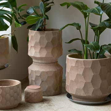 Gro krukke med underfad lys sand - Ø43 cm - Kähler